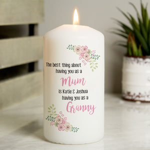 Personalised The Best Thing Pillar Candle