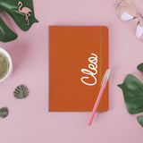 White Name Orange Notebook