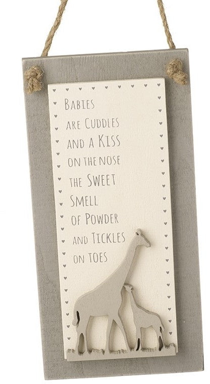 Baby Nursery Giraffe Hanging Plaque