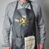 Chop It Like It's Hot Black Adult Apron with Pockets. BBQ Apron. Novelty Apron for Him.