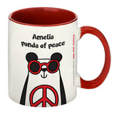 Panda Of Peace Red Inside Mug