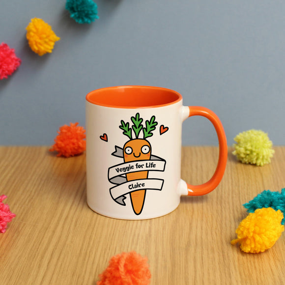 Veggie For Life Orange Inside Mug