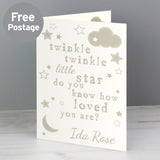 Twinkle Twinkle Personalised New Baby Card