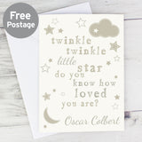 Personalised Twinkle Twinkle New Baby Card