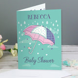 Umbrella Baby Shower Personalised Card