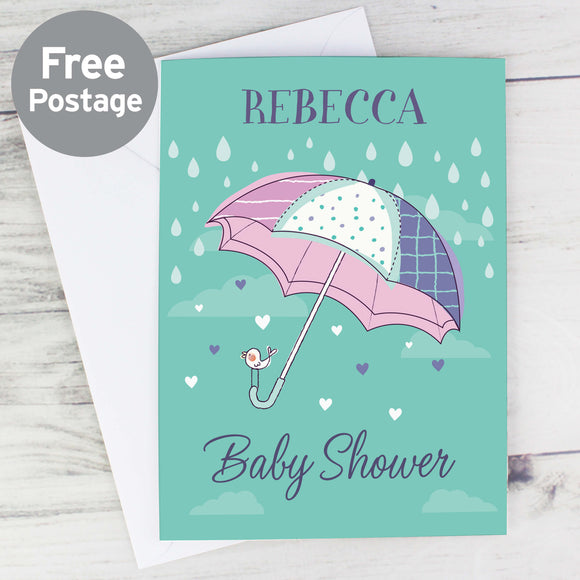 Personalised Baby Shower Umbrella Card