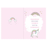 Personalised Pink Unicorn Card Inner