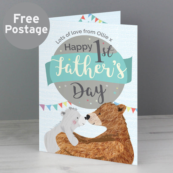 Personalised Daddy Bear 1st Father's Day Card Main Image