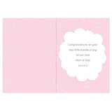 10 Little Fingers Pink New Baby Card Inner