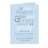10 Little Fingers Blue New Baby Card