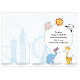 Personalised London Animal Bus Birthday Card Inner
