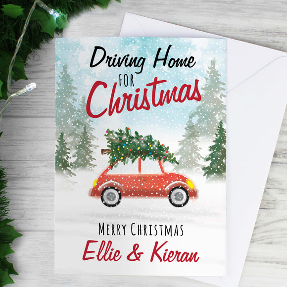 Personalised Driving Home for Christmas Card