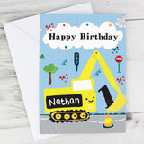 Personalised Digger Birthday Card Main Image