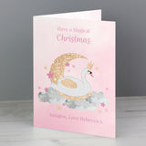 Personalised Pink Swan Lake Greetings Card Front 2