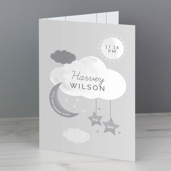 New Baby Moon and Stars Card