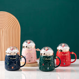 Christmas Mug with Santa Snow Globe Lid