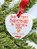 First Christmas In New Home Heart Acrylic Christmas Tree Decoration