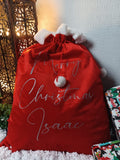 Personalised "Merry Christmas" Luxury Santa Sacks - Red or Grey