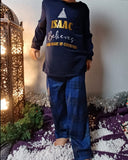 Personalised Christmas Navy Highland Pyjamas - Children & Adults Sizes