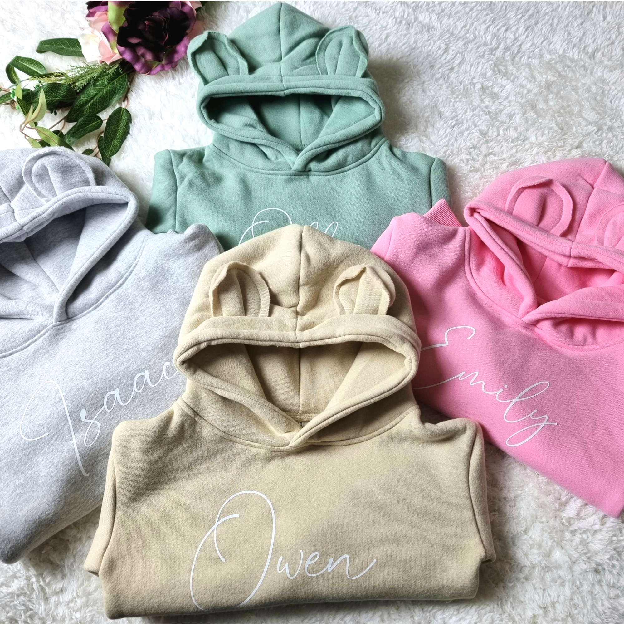 Personalised Kids Tales Unisex Teddy Bear Hoodie with Ears