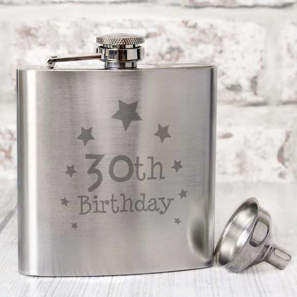 30th Birthday Hip Flask