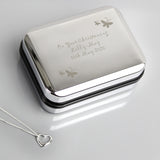 Personalised Butterfly Sterling silver Heart Necklace and Box