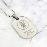 Personalised St Christopher Stainless Steel Dog Tag Necklace