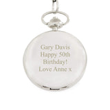 Personalised Mens Classic Pocket Watch Back with Inscription