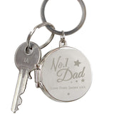 Personalised No.1 Dad Photo Key Ring Hanging with White Background