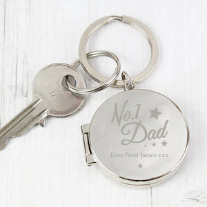 Personalised No.1 Dad Photo Key Ring Main Image