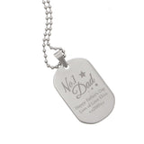 Personalised No.1 Dad Dog Tag Necklace Close Up