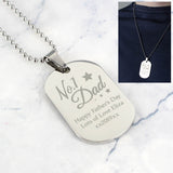 Personalised No.1 Dad Dog Tag Necklace Main with Model