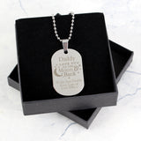 Personalised Love you to the moon and back dog tag necklace in gift box