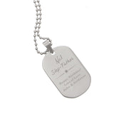 Personalised "No.1" Dog Tag Necklace close up