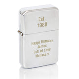 Personalised Est. 1998 Silver Lighter
