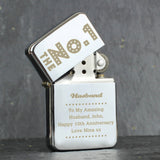 Personalised 'The No.1' Silver Lighter Husband
