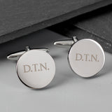 Personalised Silver Cufflinks with the initials D.T.N