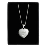 Personalised Children's Sterling Silver & Cubic Zirconia Heart Locket Necklace