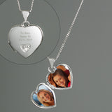 Personalised Children's Sterling Silver and Cubic Zirconia Heart Locket Necklace