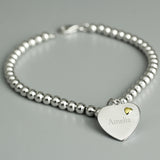 Personalised Sterling Silver Heart Bracelet