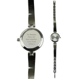 Personalised Silver Ladies Watch With Silver Slider Clasp