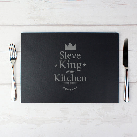 Personalised King of the Kitchen Slate Placemat