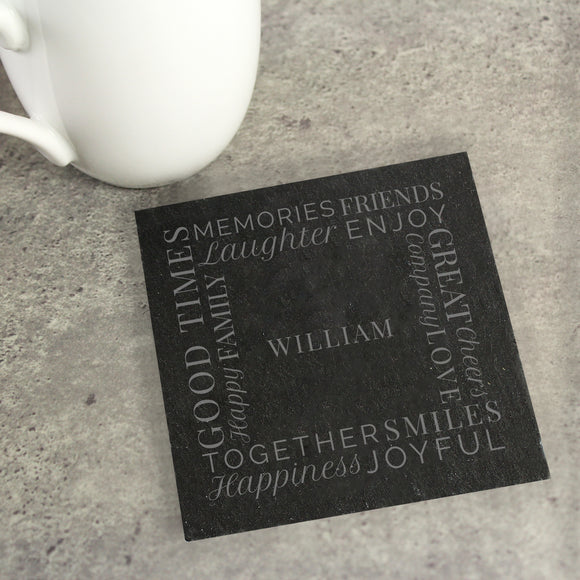 Personalised 'Together' Single Slate Coaster