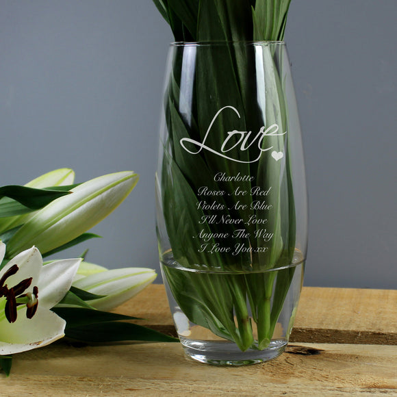 Personalised Love Bullet Vase