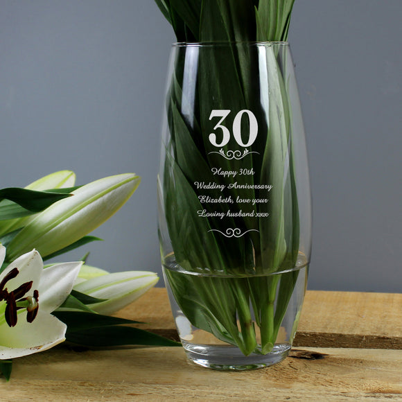 Personalised 30 Years Bullet Vase