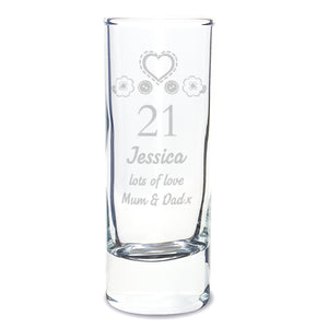 Personalised Birthday Craft Shot Glass Engraved