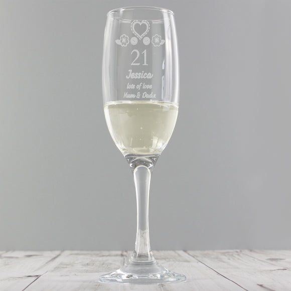 Personalised Birthday Craft Flute Glass