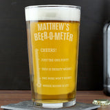 Personalised Beer-o-meter pint glass 2