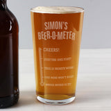 Personalised Beer-o-meter Pint Glass Main Image