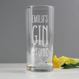 Personalised Gin & Tonic Hi Ball Glass